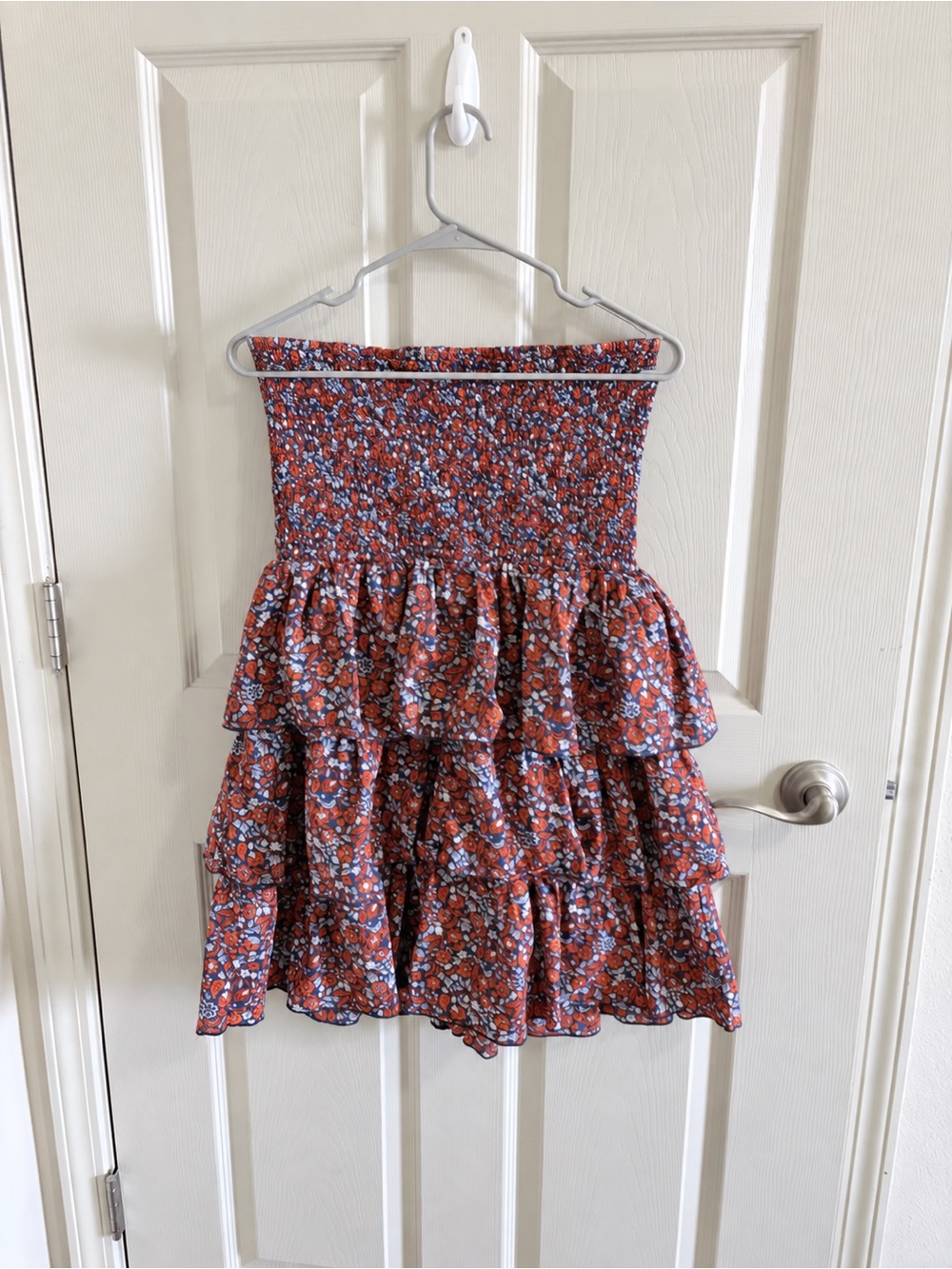 Old Navy Rust Red Floral Tiered Sun Dress